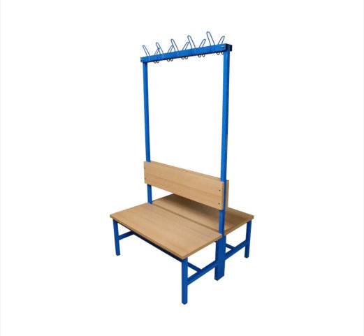Šatní lavička oboustranná s věšáky - Rozměr: 120 cm