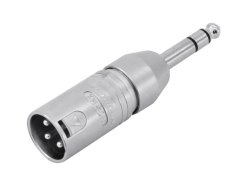 Redukcia Neutrik NA3MP, XLR zástrčka - Jack 6,35 mm stereo