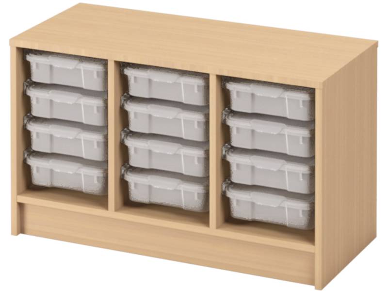 Skříňka s kontejnery - OPTIMA - S - 12 malých kontejnerů (více barev) - Barva: Světle zelená