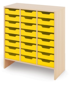 Cabinet L + small cardboard containers - CLASSICAL - Barva: Žlutá