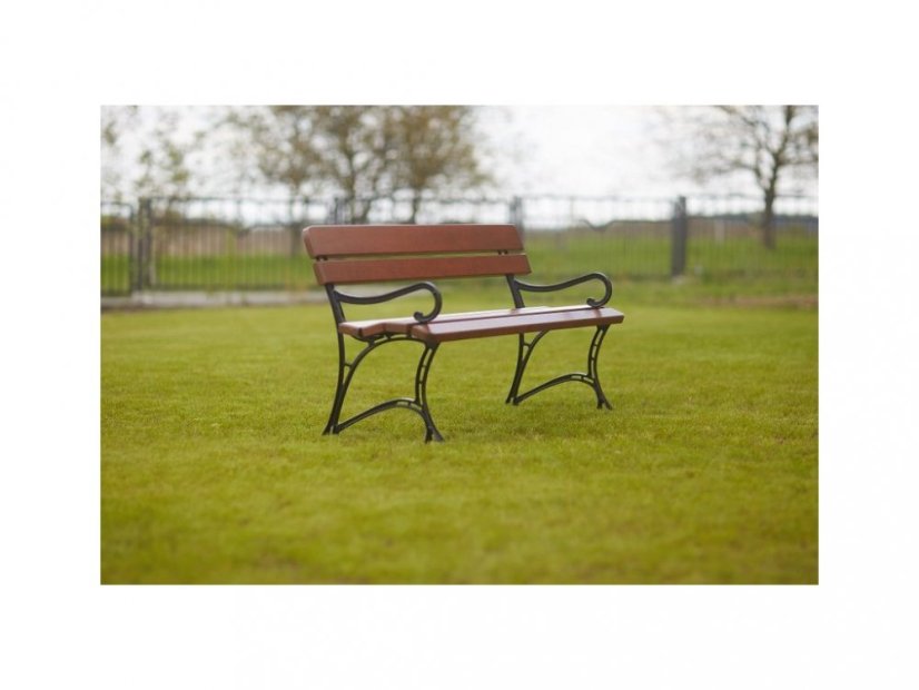 Cast iron bench LARA with armrests (Alder) - Shade: Cypress