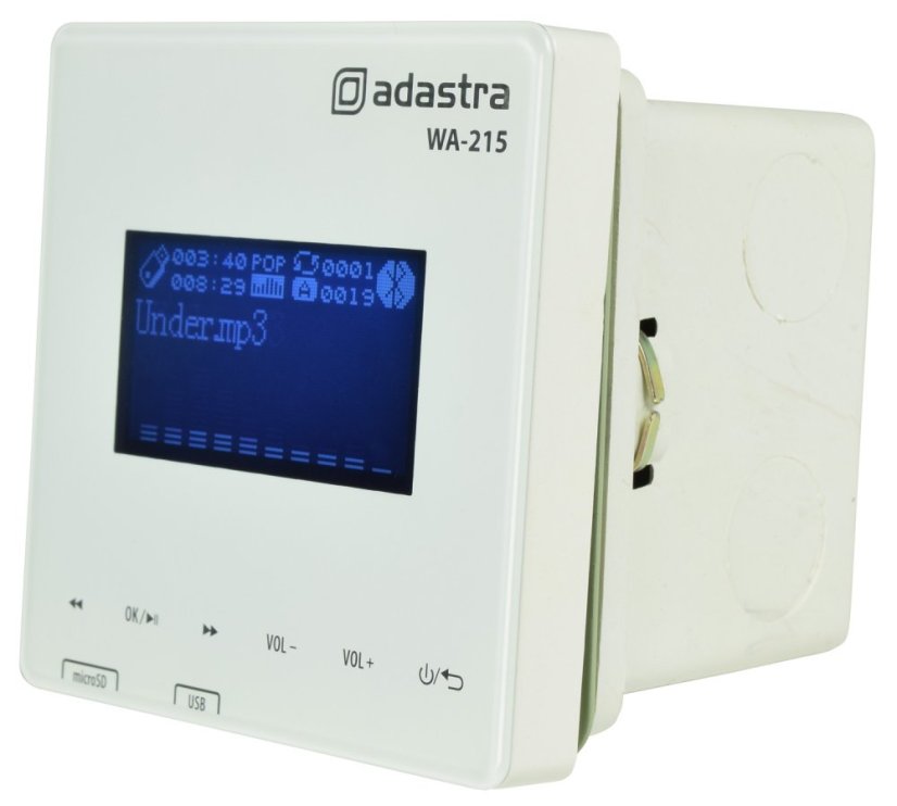 Adastra WA-215, nástěnný zesilovač 2x 15W, MP3/FM/BT