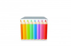 Foam bench - cube (coloring pencils)