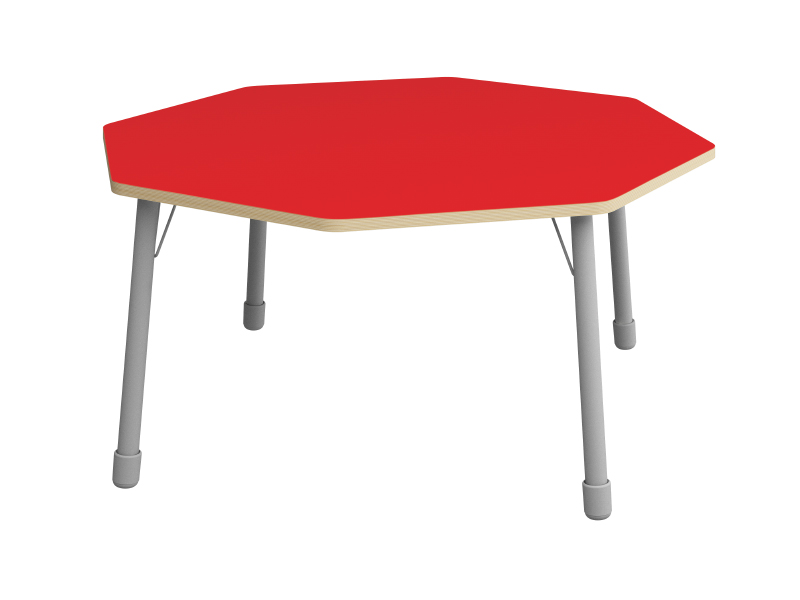 Výškovo nastaviteľný stôl osemuholník - Červená - Veľkosť výškovo staviteľná: 1-3