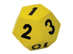 Polygonální kostka od 1 do 12