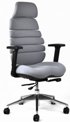 Ergonomická kancelářská židle SPINE šedá, s opěrkou hlavy