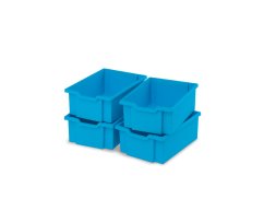 Plastové boxy velké - modrá - 4 ks