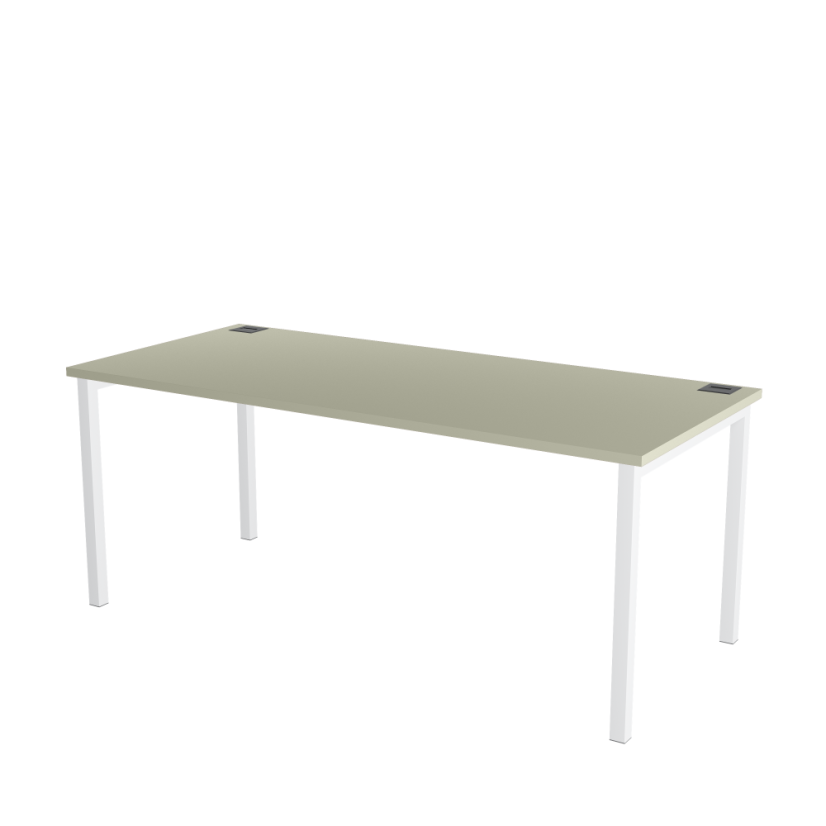 Office table with grey top OFYS U (dimensions 70 x 120 cm) - Frame color: White