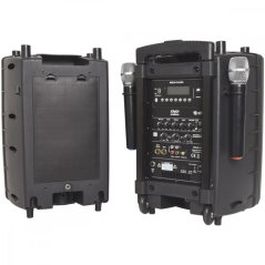 QTX PAV10, mobilný 10" zvukový systém CD/DVD/MP3/BT/2x UHF, 100W
