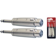 Stagg AC-XFPMH, redukcia Jack 6,3 mm zástrčka mono - XLR zásuvka, 2ks