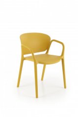 Židle- K491- Hořčicová plastová