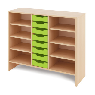 Cabinet L + small cardboard containers - CLASSICAL - Barva: Zelená
