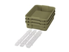 Malé plastové boxy s pojezdy - OPTIMA - Světle zelené (3 ks.)