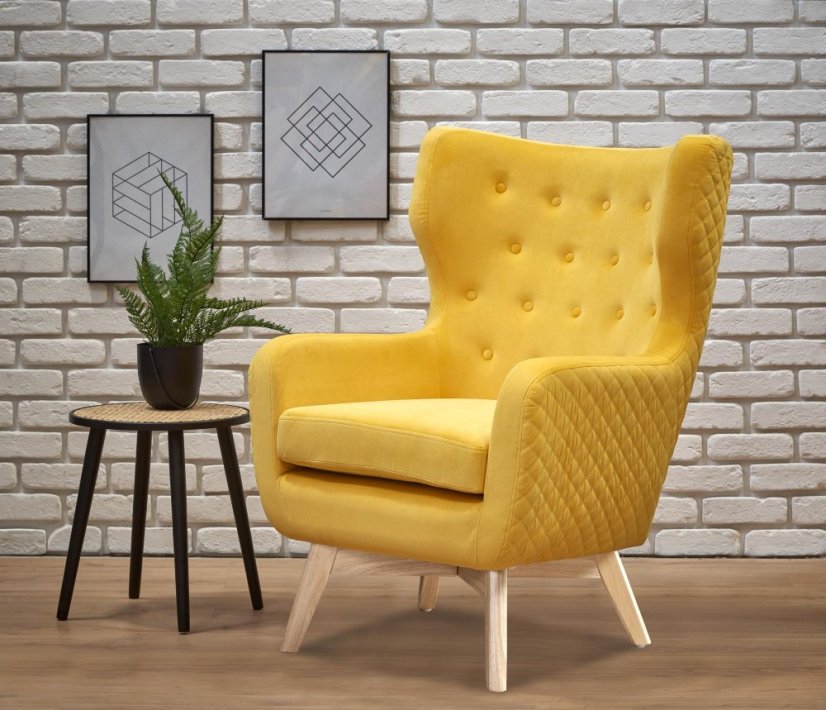 Armchair MARVEL (Yellow / Natural)