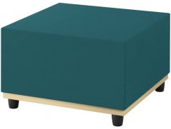 Široká sedací kostka- Smaragdově zelená