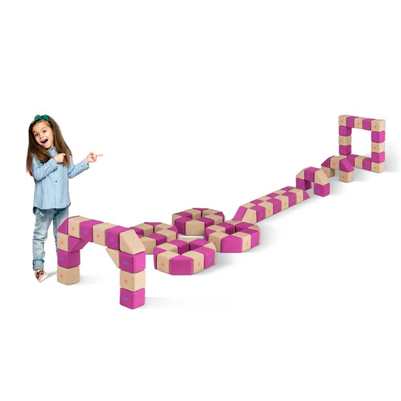 Magnetické pěnové bloky JollyHeap (100 ks) - Kombinace barev: 1521