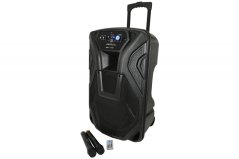QTX BUSKER-15, mobilný 15" zvukový systém USB/SD/FM/BT/2x VHF, 100W