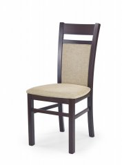 Židle- GERARD- Tmavý ořech/ Béžová