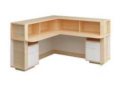 Reception desk, birch/white (EXCLUSIVE)
