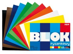 Kreslící blok A4, 10 barevných listů