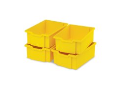 Plastove boxy veľké - žltá - 4 ks