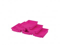 Plastové boxy malé  - růžová - 6 ks