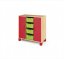 Nízká skříň ORZE 2 dveře a 4 zásuvky (více barev) - Barva: Oranžová, Dekor: Buk
