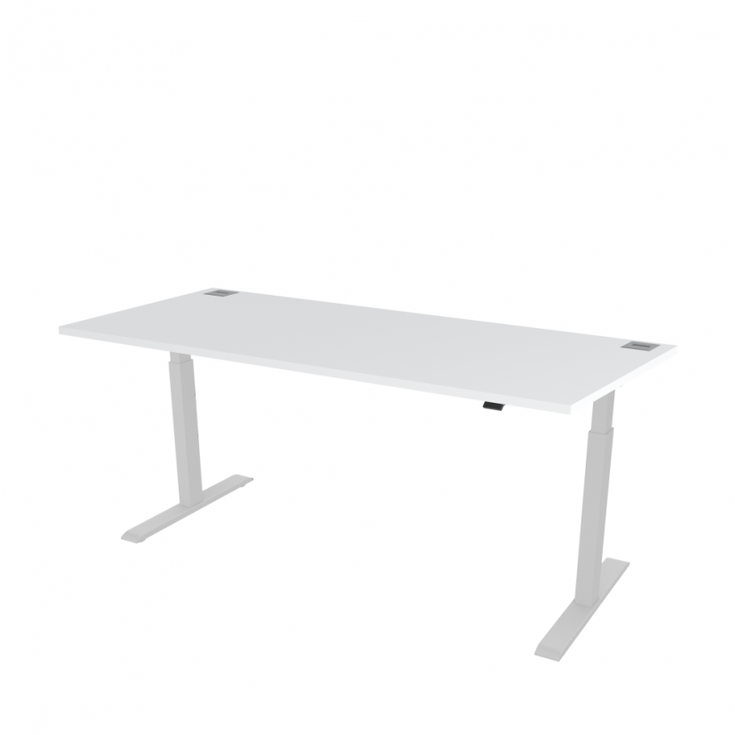 Výškově nastavitelný kancelářský stůl s bílou deskou OFYS (rozměr 70 x 120 cm) - Barva podnože: Černá