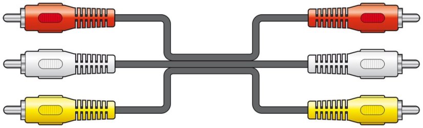 AV:link kábel 3x RCA samec - 3x RCA samec, 5 m
