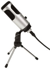 Citronic CU-POD2, USB mikrofón so stolným stojanom, strieborný
