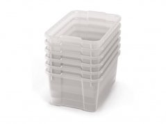 Vel’ké plastové boxy- OPTIMA- Transparentné (6 ks.)
