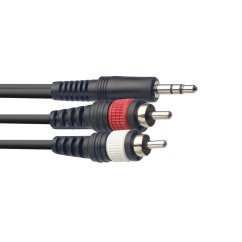 Stagg SYC1/MPS2CM E, kabel mini stereo JACK/2x RCA, 1m