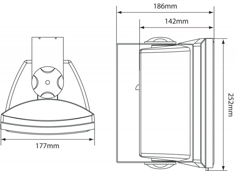 Adastra FSV-B, 100V venkovní 5.25" reprobox, 65W, IP35, černý