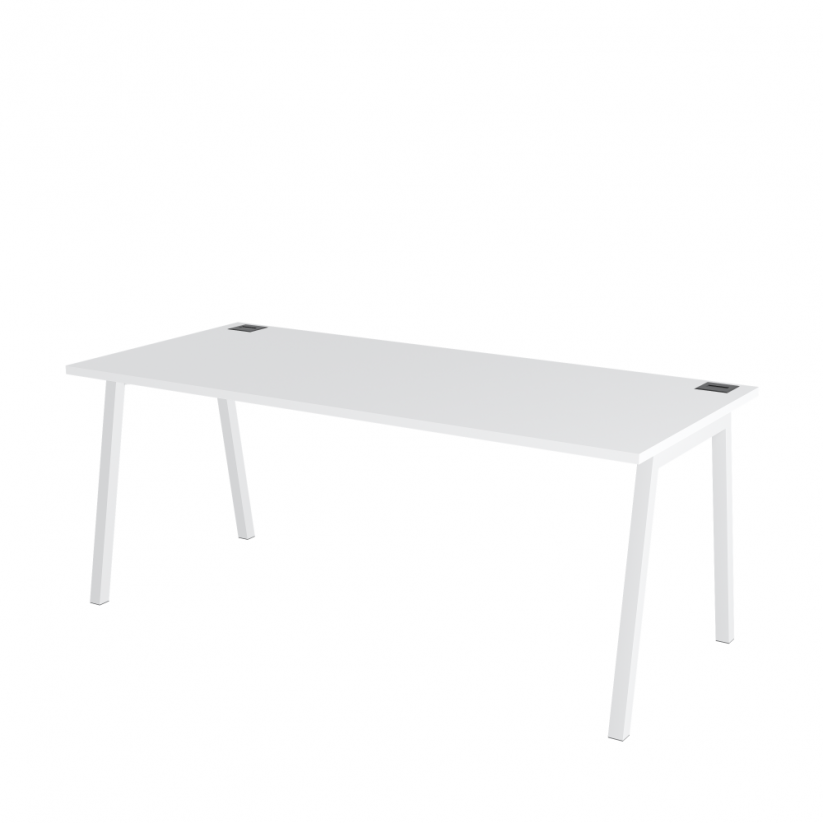 Kancelářský stůl s bílou deskou OFYS A (rozměr 80 x 160 cm) - Barva podnože: Černá