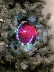 Sněhové LED koule, 15 cm, růžová, 1 ks