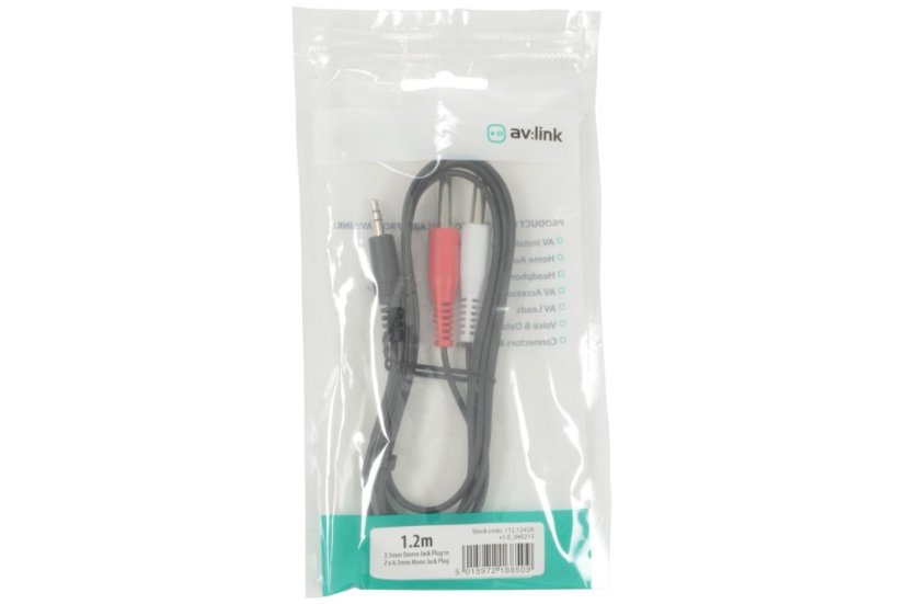 AV:link kábel Jack 3.5mm stereo samec - 2x Jack 6.3mm mono samec, 1.2 m