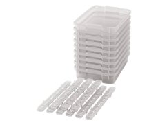 Malé plastové boxy s pojezdy- OPTIMA- Transparentní (9 ks.)