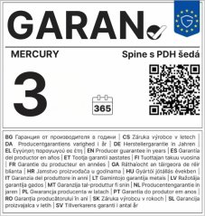 Ergonomická kancelářská židle SPINE šedá, s opěrkou hlavy