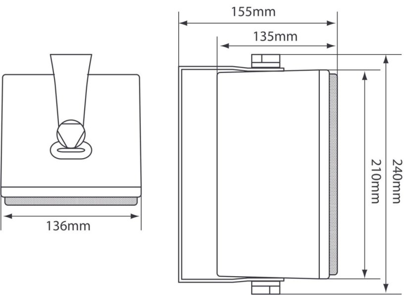 Adastra B30V-B, 100V nástěnné 4" reproduktory, 30W, černé