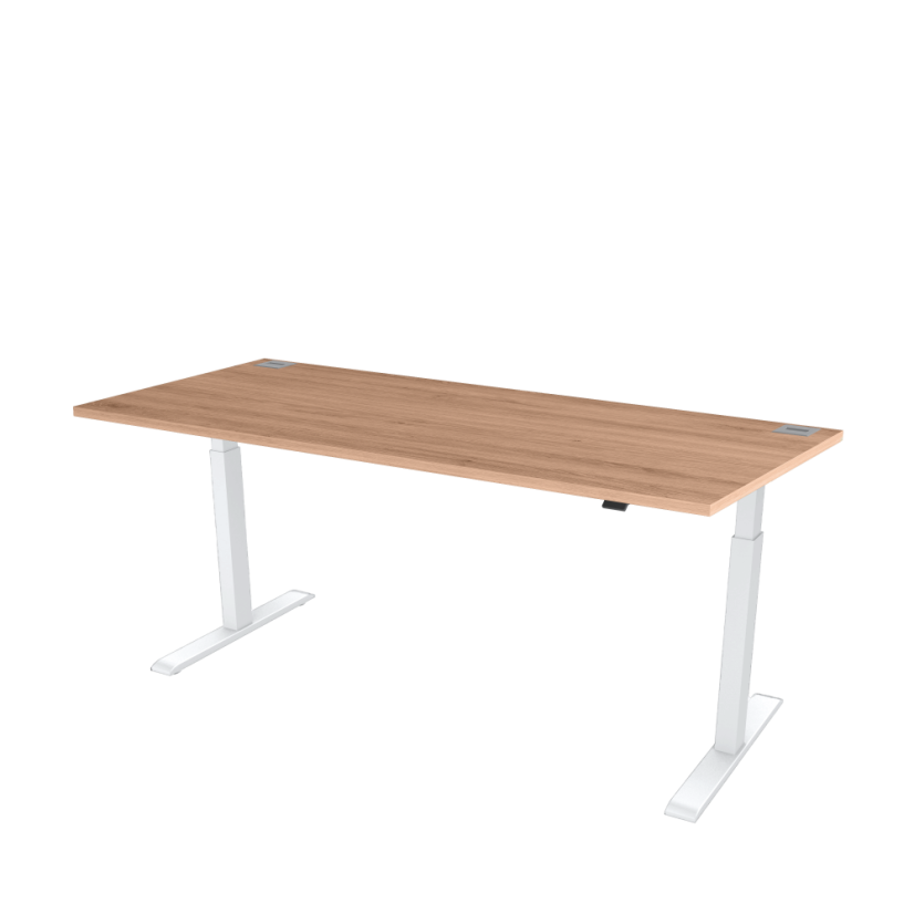 Height adjustable desk OFYS - amber oak (70 x 120 cm) - Frame color: Grey