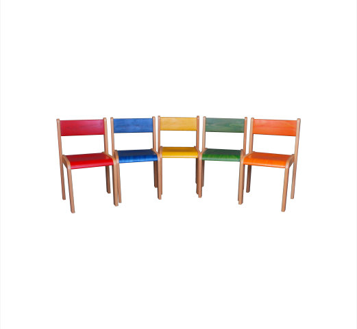 Dětská barevná židle NELA žlutá (sedák + opěrák) 30 cm