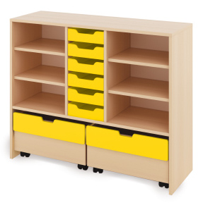 Cabinet L + small wooden containers and chests - CLASSICAL - Barva: Žlutá Cabinet L + small wooden containers and chests - CLASSICAL - Barva: Žlutá