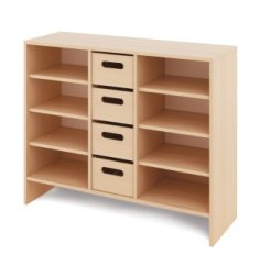 Cabinet L + large wooden containers - CLASSICAL