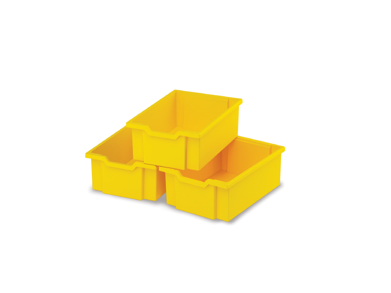 Large plastic boxes - yellow - 3 pcs