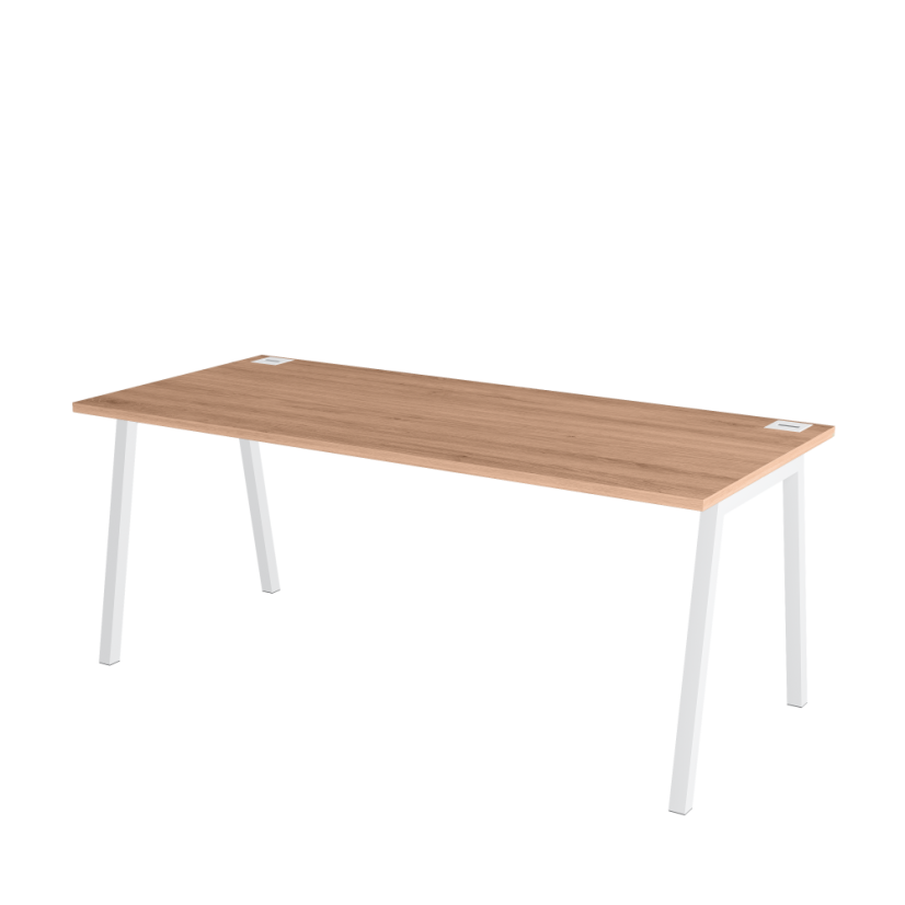 Office table with top amber oak OFYS A (dimensions 70 x 140 cm) - Frame color: Grey