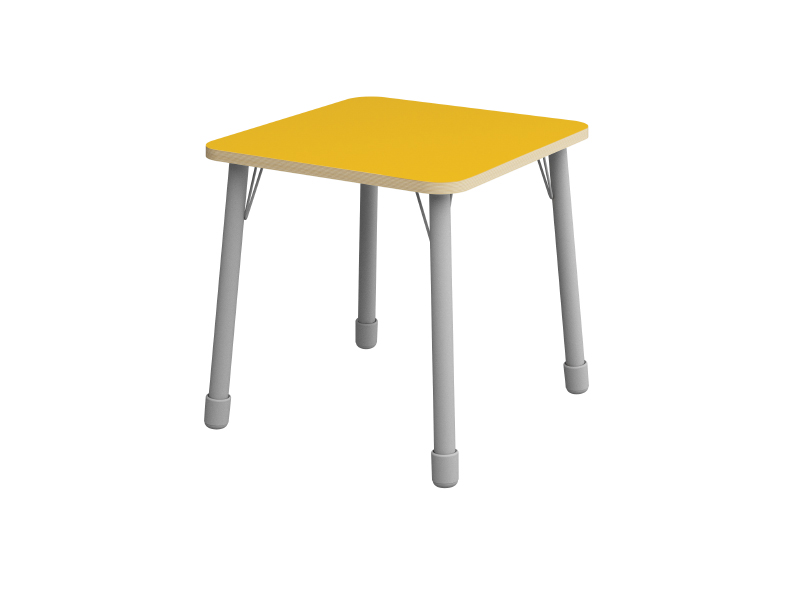 Výškově stavitelný stůl čtverec - Žlutá - Velikost výškově stavitelná: 1-3