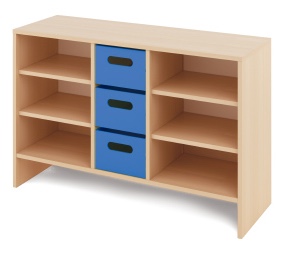 Skriňa M + veľké kartónové kontajnery - CLASSICAL - Farba: Modrá