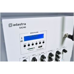 Adastra SA240, 100V nástěnný mixážní zesilovač, 1x 240W, DAB+/FM/BT/USB/SD, UHF mikrofon