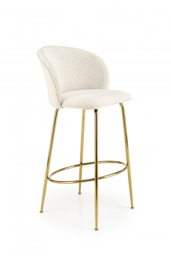 Barová stolička- H116- Krémová/ Zlatá