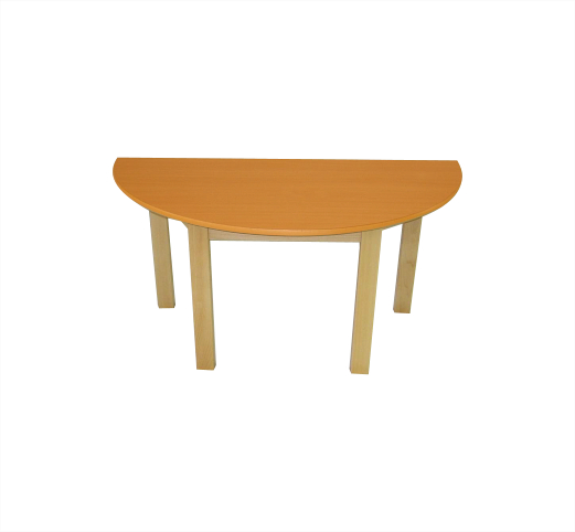 Dětský přírodní stůl BUK - půlkruh + barevná deska - Rozměr: 120x60 cm